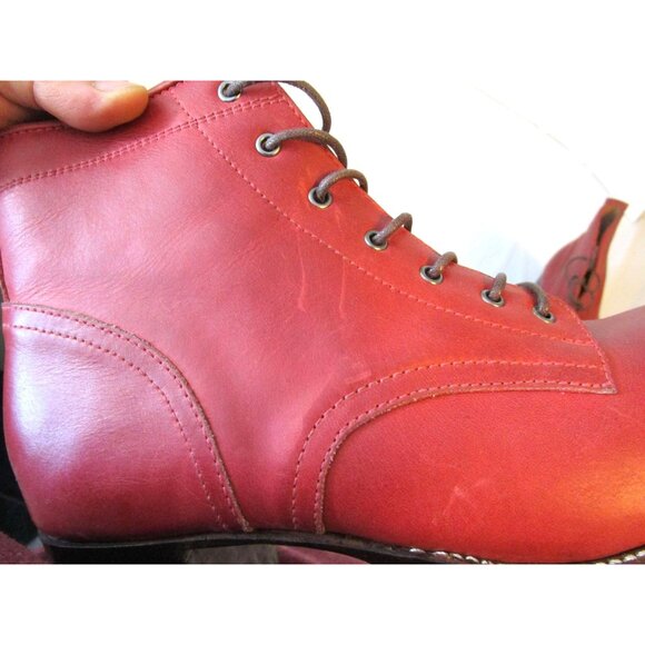 Adelante Women’s Burgundy/Pomegranate Leather Lace Up Boots SZ 10 w/extra laces - Picture 9 of 13